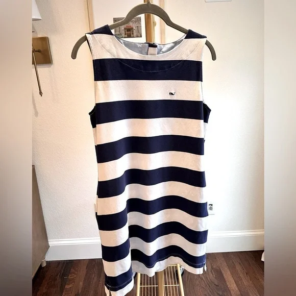 Vineyard Vines x Target Blue and Whited Striped Nautical Preppy Dress- Size S - Picture 2 of 5